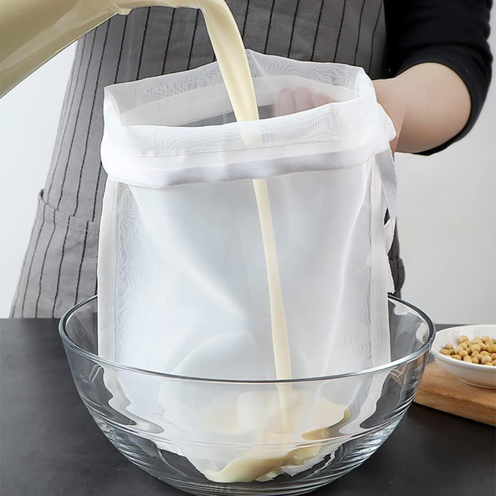 4PCS Large Size Fine Mesh Nylon Strainer For Kitchen，CheeseCloth For Straining With Handle Strainers ,Extra Fine Mesh Strainer Cheese Cloths Bulk Sieve For Cooking Kitchen Tools For Straining