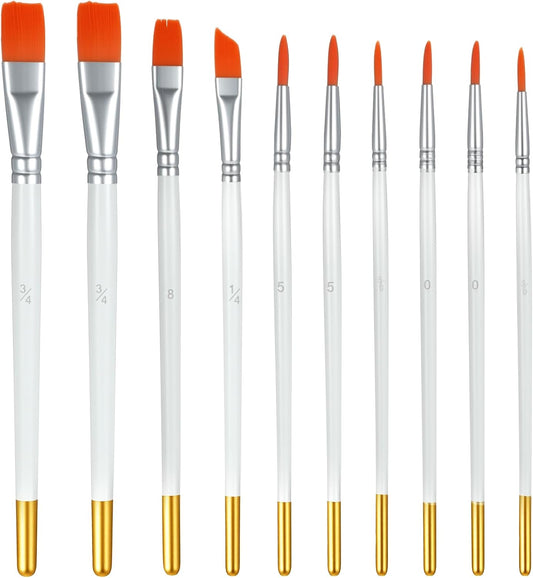 10Pcs Cake Painting Brushes Set, Soft Cake Decorating Brushes | Food Safe Cake Paint Brushes for Dusting Edible Glitter, Edible Color Pastry, Cookie, and Cakes Decoration