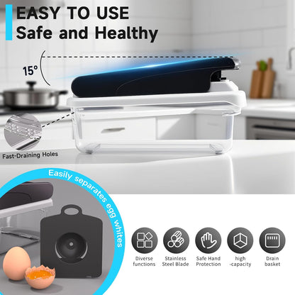 Vegetable Chopper Mandoline Slicer, 14 in 1 Food Veggie Chopper with Container for Onion, Veggie, Cheese Grater, Vegetables Cutter, Kitchen Gadgets