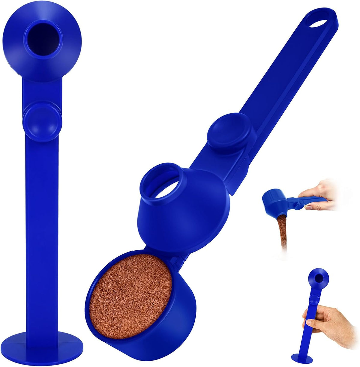Coffee Scoop 2Tbsp & 51mm Espresso Tamper - BPA-Free PCTG Scoop Funnel, Fits K-Cups, Precise Measuring for Coffee/Protein/Powder/Hot Cocoa & Formula Dispensers (Black 1Pack)