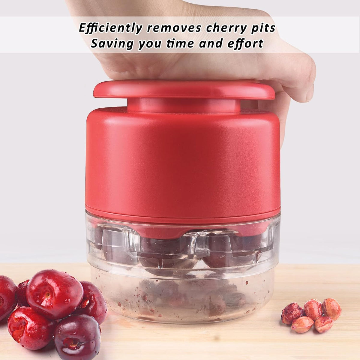 Cherry Pitter Multi 7-IN-1 Stainless Steel Cherry Pitter Tool Cherries Corer Making Cherry Jam (Red)
