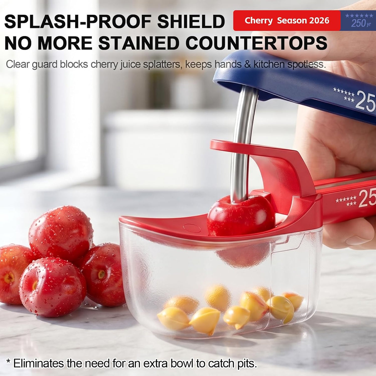 Cherry Pitter Multi 7-IN-1 Stainless Steel Cherry Pitter Tool Cherries Corer Making Cherry Jam (Red)