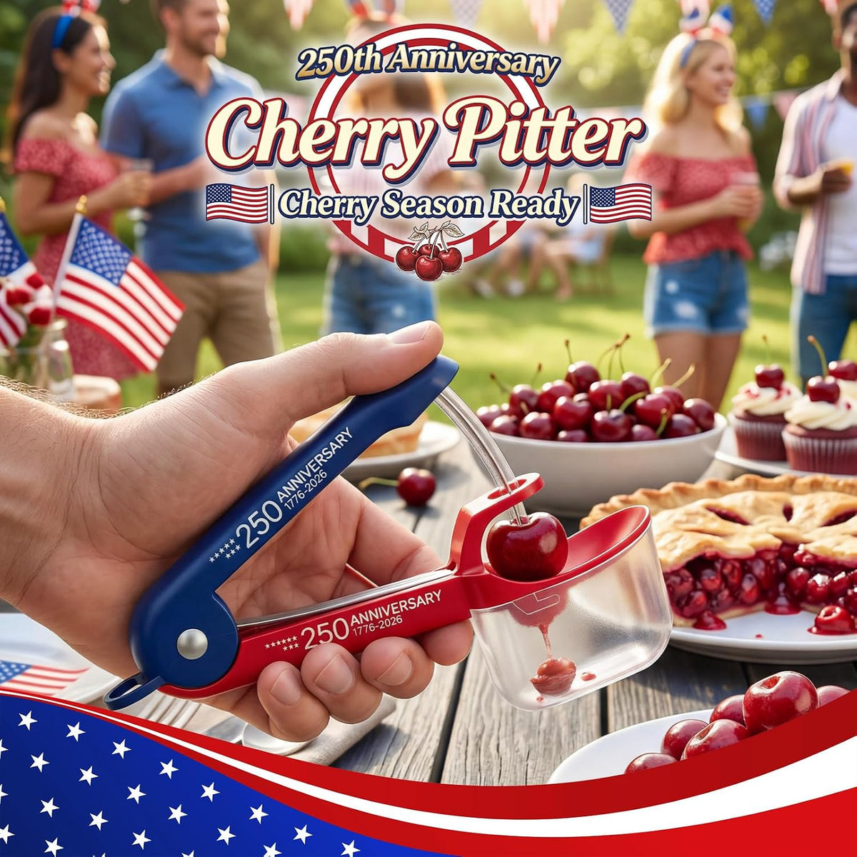 Cherry Pitter Multi 7-IN-1 Stainless Steel Cherry Pitter Tool Cherries Corer Making Cherry Jam (Red)