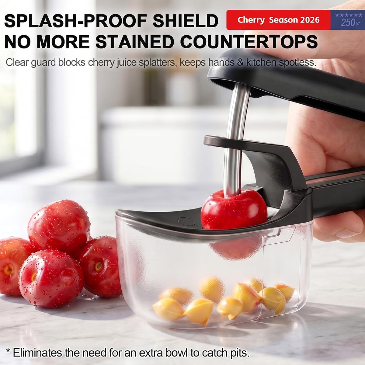 Cherry Pitter Multi 7-IN-1 Stainless Steel Cherry Pitter Tool Cherries Corer Making Cherry Jam (Red)