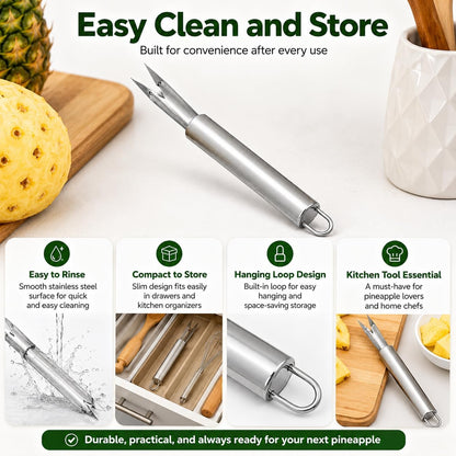 Pineapple Eye Peeler Remover Tool, Multipurpose Pineapple Eye Clip, V Shape Stainless Steel Pineapple Eye Peeler Remover for Home Kitchen， Fruit Slicer Eye Cutter Kitchen Tools