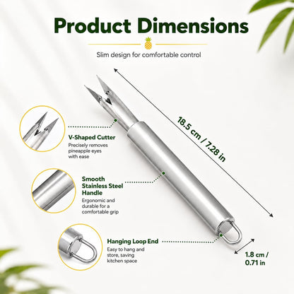 Pineapple Eye Peeler Remover Tool, Multipurpose Pineapple Eye Clip, V Shape Stainless Steel Pineapple Eye Peeler Remover for Home Kitchen， Fruit Slicer Eye Cutter Kitchen Tools