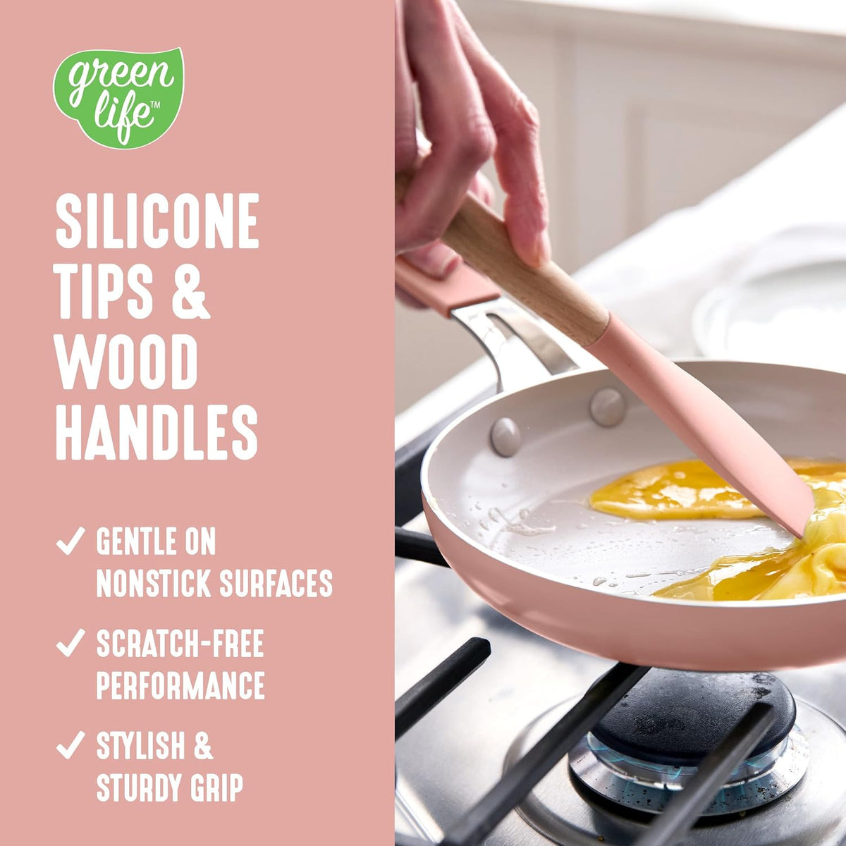 11 Piece Silicone Utensil Crock Set, Nonstick Kitchen Tools, Ladle, Turner, Slotted Turner, Spatula, Spoon, Spaghetti Server, Brush, Whisk, Tongs, Crock, Cream White