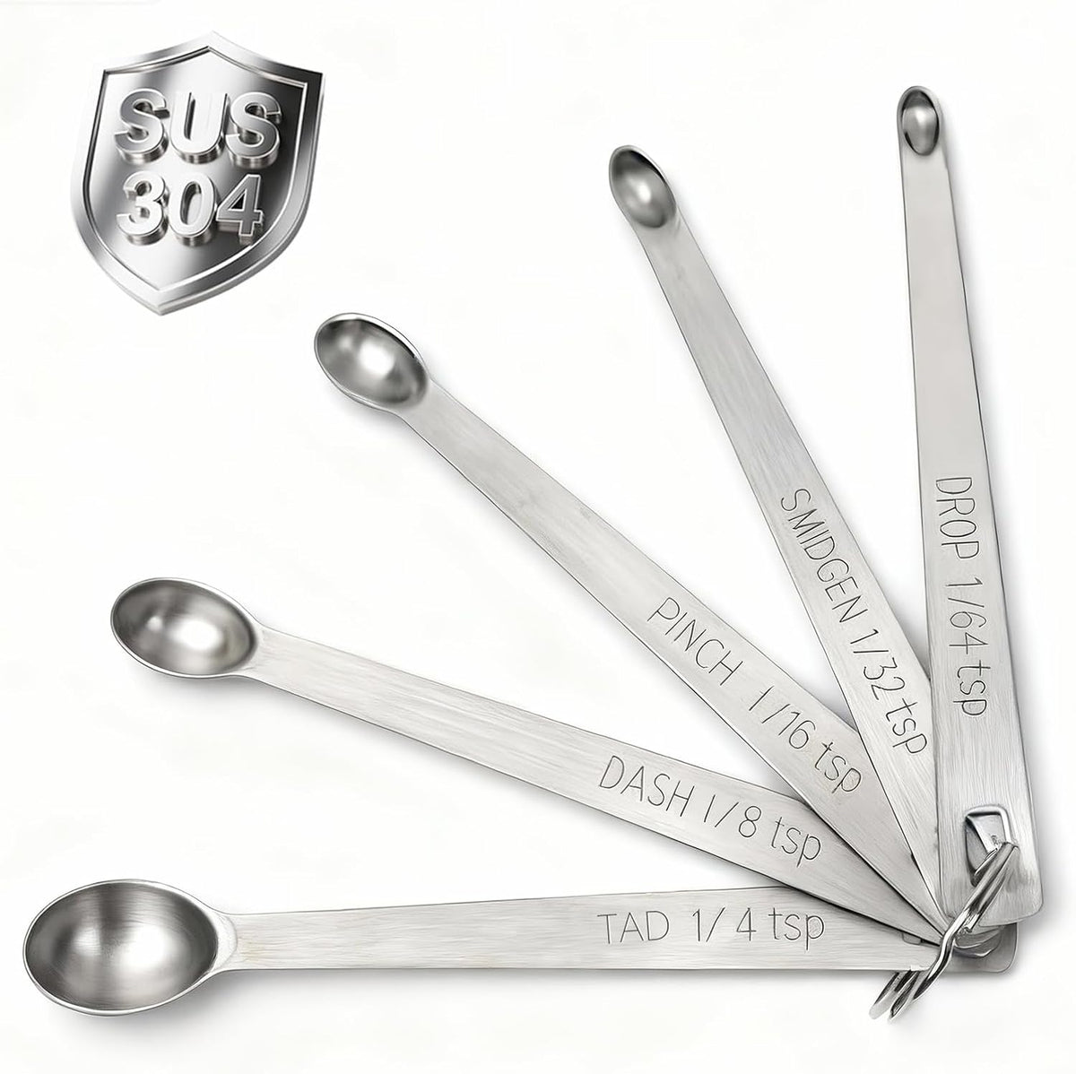 18/8(304) Mini Measuring Spoon Set, Small Teaspoon for Tiny Measurement