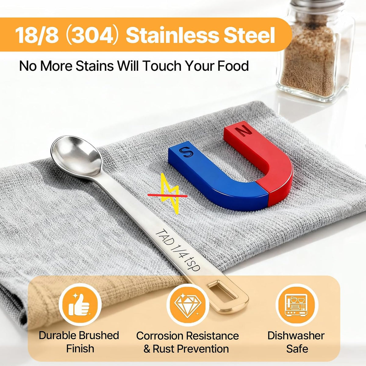 18/8(304) Mini Measuring Spoon Set, Small Teaspoon for Tiny Measurement