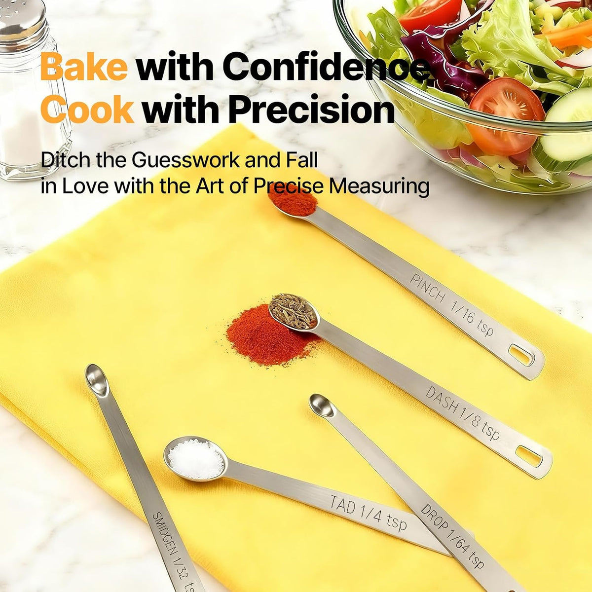 18/8(304) Mini Measuring Spoon Set, Small Teaspoon for Tiny Measurement