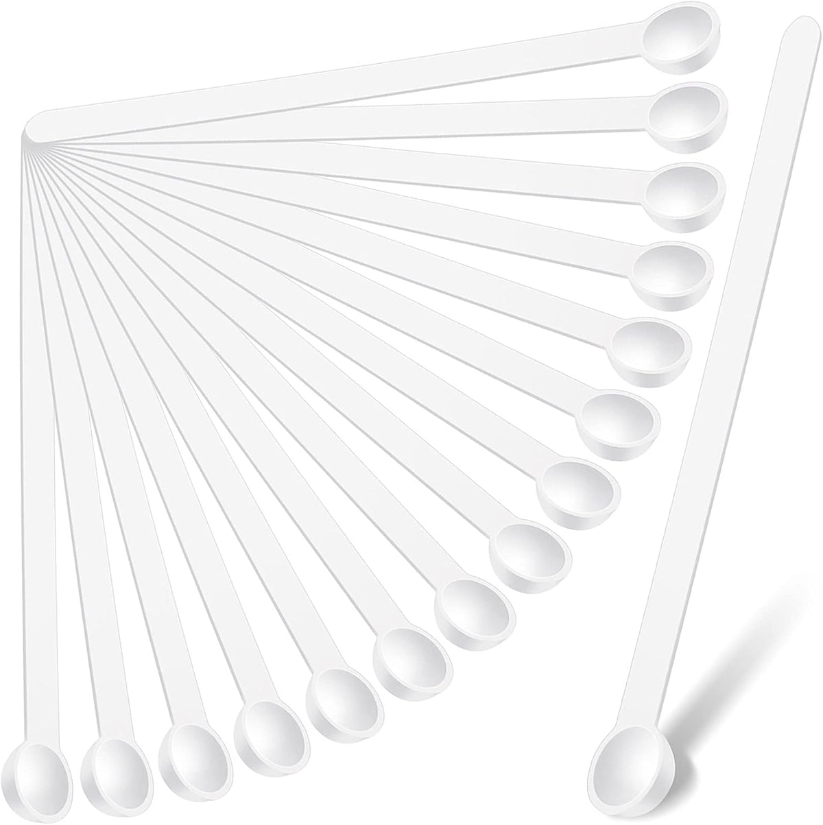 1/32 Plastic Teaspoon Tiny Measuring Spoons, White, 16 Pieces
