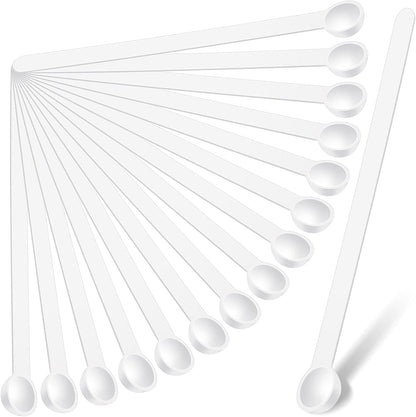 1/32 Plastic Teaspoon Tiny Measuring Spoons, White, 16 Pieces