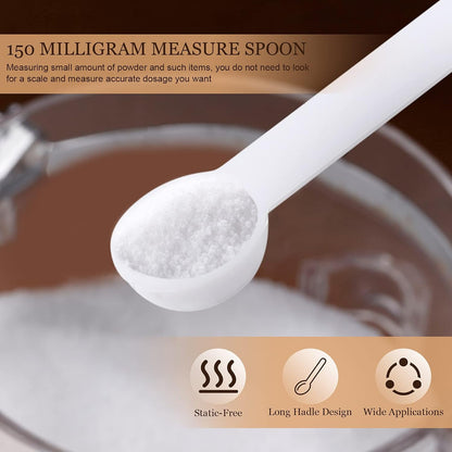 1/32 Plastic Teaspoon Tiny Measuring Spoons, White, 16 Pieces