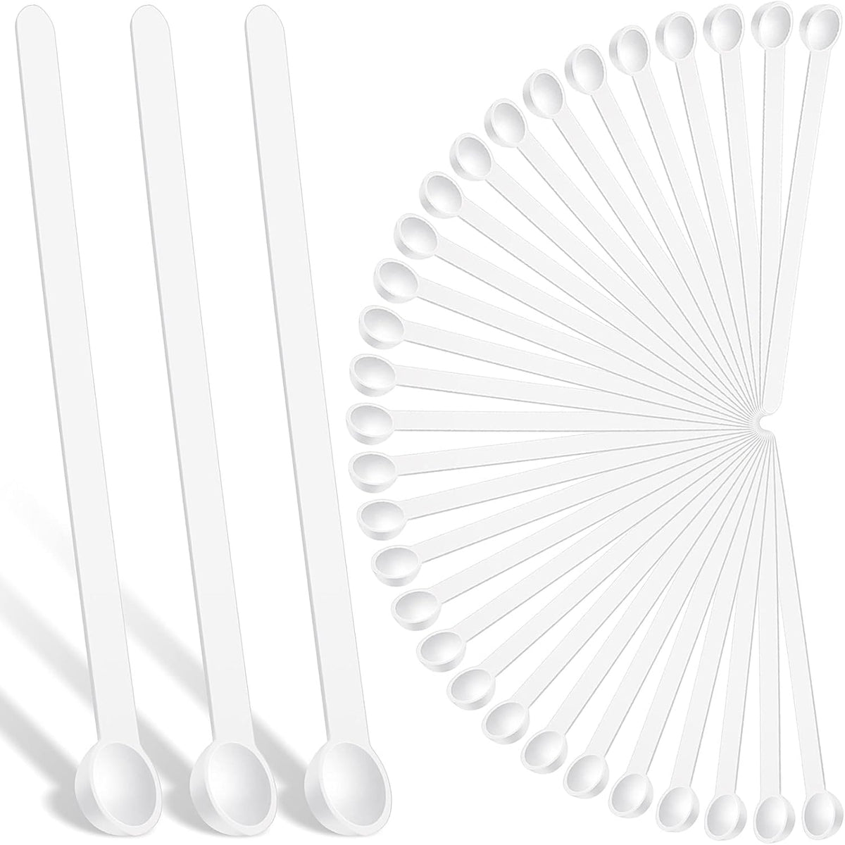 1/32 Plastic Teaspoon Tiny Measuring Spoons, White, 16 Pieces