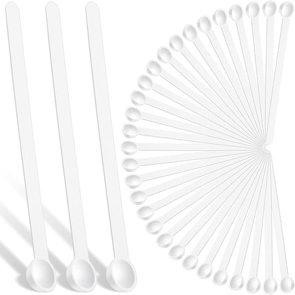 1/32 Plastic Teaspoon Tiny Measuring Spoons, White, 16 Pieces