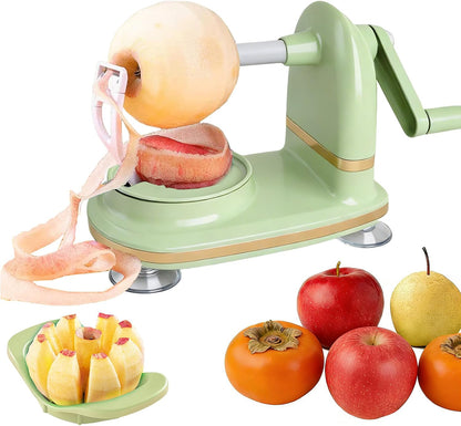 Apple Peeler, Slicer & Corer Set – 8 Wedges Efficient Cutter, Sharp Stainless Steel Blades, Effortless Peeling & Coring for All Apples and Pears, Multifunctional Fruit Tool (light green)