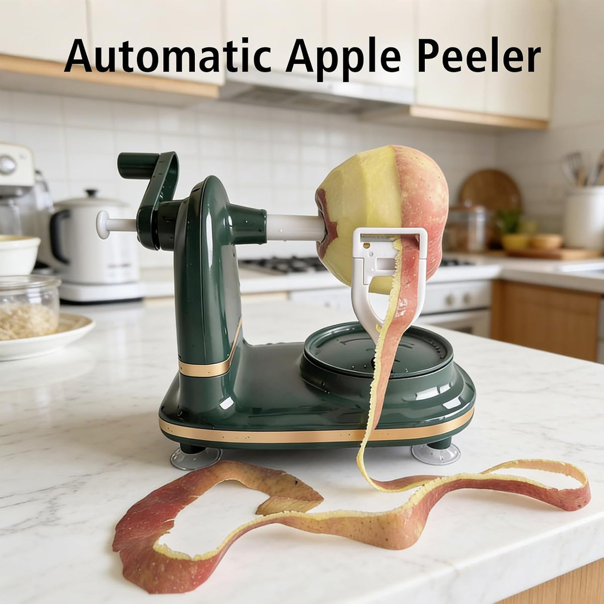 Apple Peeler, Slicer & Corer Set – 8 Wedges Efficient Cutter, Sharp Stainless Steel Blades, Effortless Peeling & Coring for All Apples and Pears, Multifunctional Fruit Tool (light green)