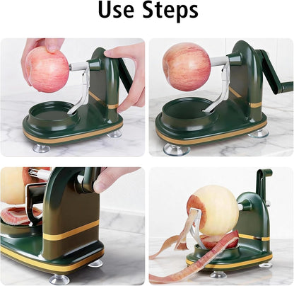 Apple Peeler, Slicer & Corer Set – 8 Wedges Efficient Cutter, Sharp Stainless Steel Blades, Effortless Peeling & Coring for All Apples and Pears, Multifunctional Fruit Tool (light green)