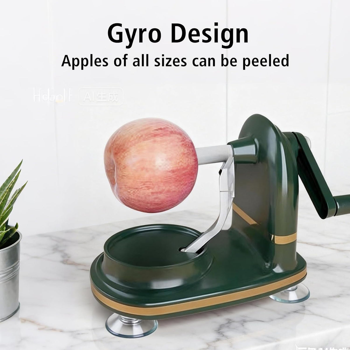 Apple Peeler, Slicer & Corer Set – 8 Wedges Efficient Cutter, Sharp Stainless Steel Blades, Effortless Peeling & Coring for All Apples and Pears, Multifunctional Fruit Tool (light green)