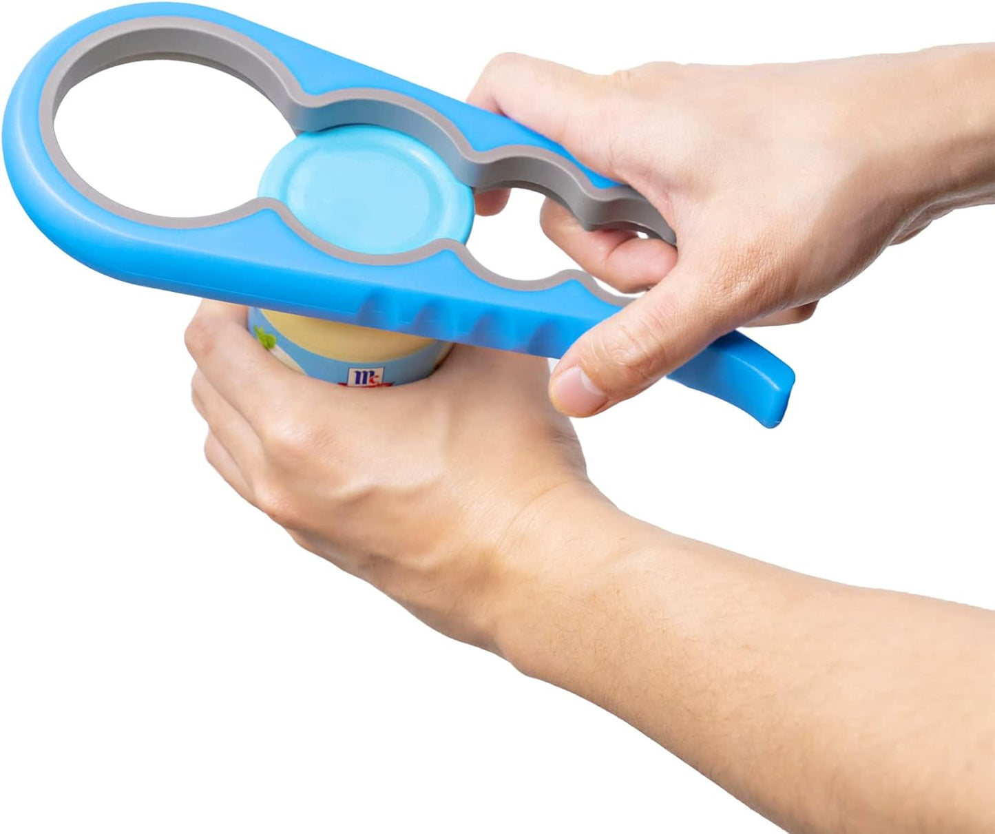 Jar Opener Bottle Opener for Seniors, Weak Hands and Arthritis, Blue | Anti-Slip Rubber Strip Inside,Eight Sizes of Circular Openings,Cap and Bottle Great Kitchen Gadgets,Useful Gifts for Elderly