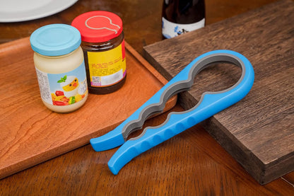 Jar Opener Bottle Opener for Seniors, Weak Hands and Arthritis, Blue | Anti-Slip Rubber Strip Inside,Eight Sizes of Circular Openings,Cap and Bottle Great Kitchen Gadgets,Useful Gifts for Elderly