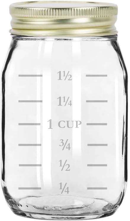 16oz Glass Mason Jar With Lid Gift Measuring Cup (CUPS)