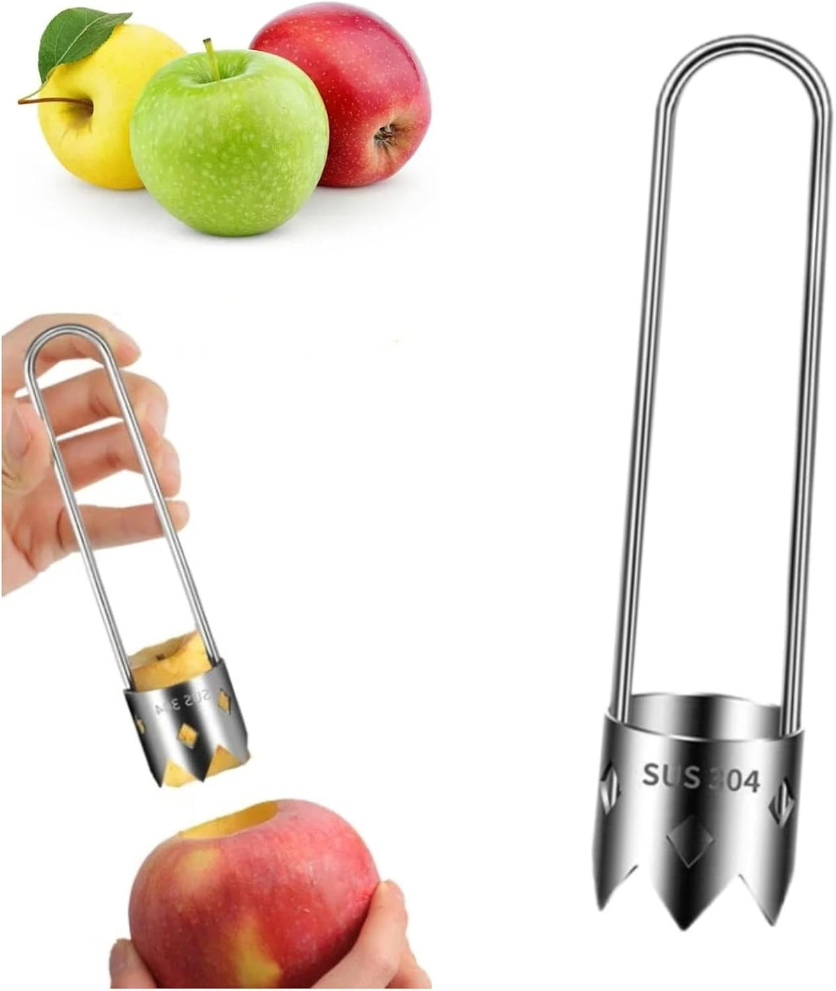 Red Bell Pepper Corer Seed Remover Tool, 2026 Upgraded Multifunctional Stainless Steel Pepper, Pineapple, Pear, Apple Corer Tool - Ergonomic Handle, Vegetables and Fruit Kitchen Utensils