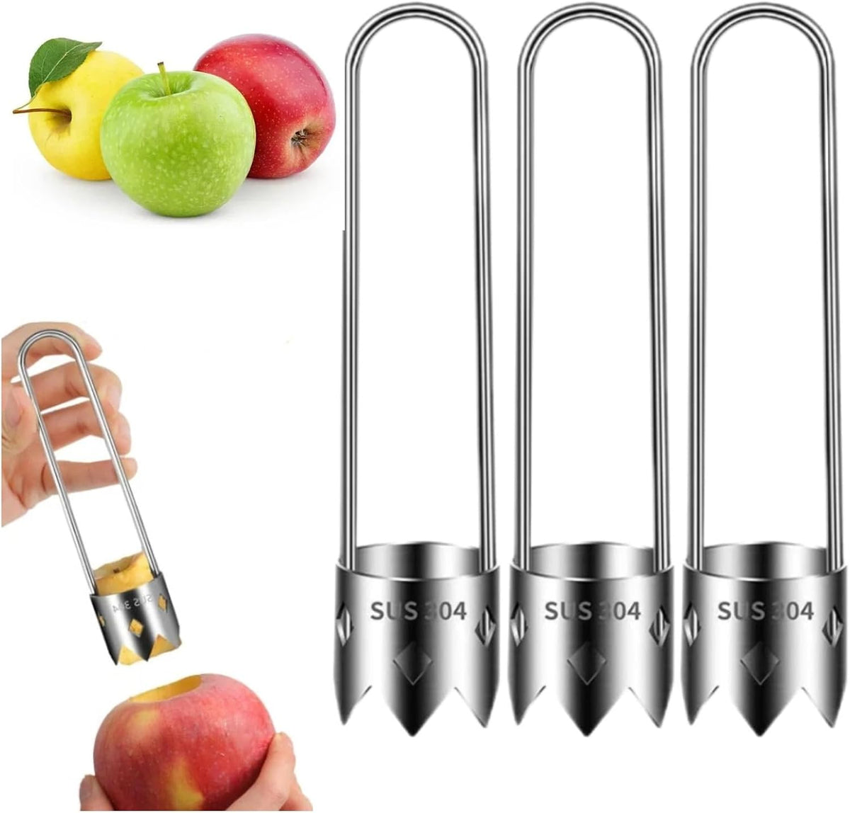 Red Bell Pepper Corer Seed Remover Tool, 2026 Upgraded Multifunctional Stainless Steel Pepper, Pineapple, Pear, Apple Corer Tool - Ergonomic Handle, Vegetables and Fruit Kitchen Utensils
