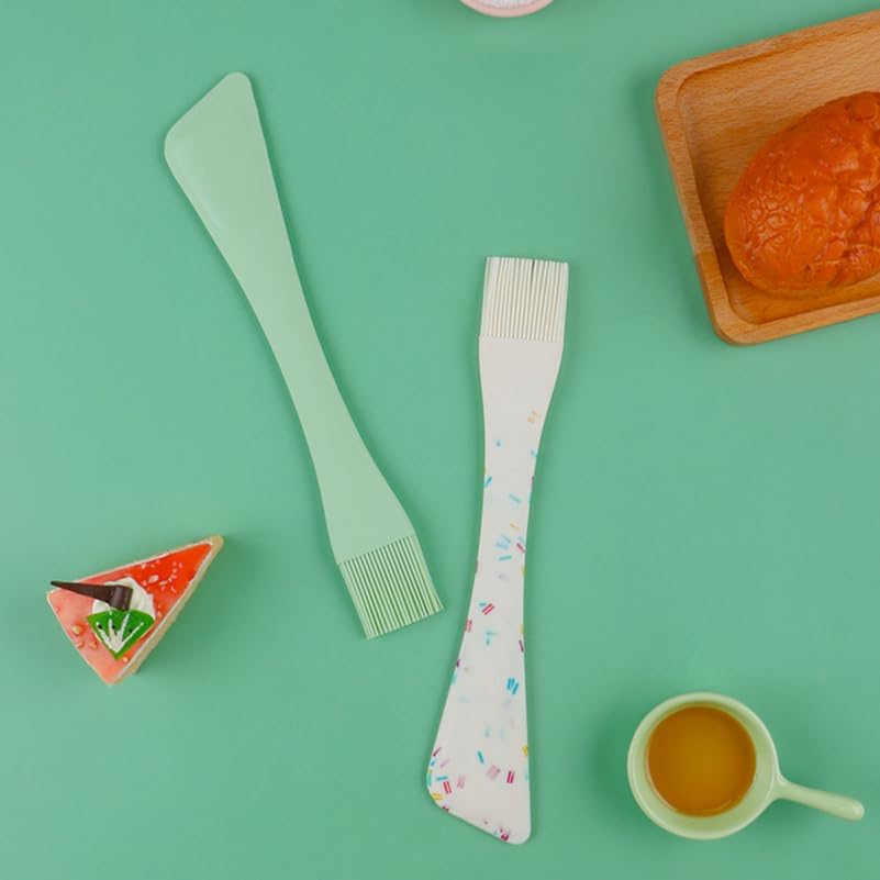 Silicone Spatula with Brush 2-in-1 Baking Scraper for Spreading Jam Jelly Mayonnaise Mixing Batter Cooking and Dessert Making Easy to Clean Kitchen Utensil 10.35 in