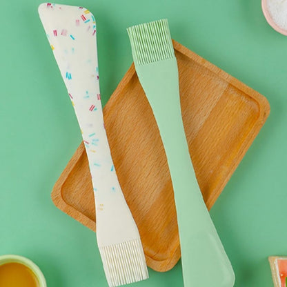 Silicone Spatula with Brush 2-in-1 Baking Scraper for Spreading Jam Jelly Mayonnaise Mixing Batter Cooking and Dessert Making Easy to Clean Kitchen Utensil 10.35 in