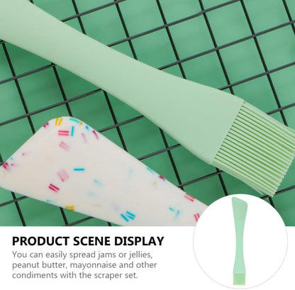 Silicone Spatula with Brush 2-in-1 Baking Scraper for Spreading Jam Jelly Mayonnaise Mixing Batter Cooking and Dessert Making Easy to Clean Kitchen Utensil 10.35 in