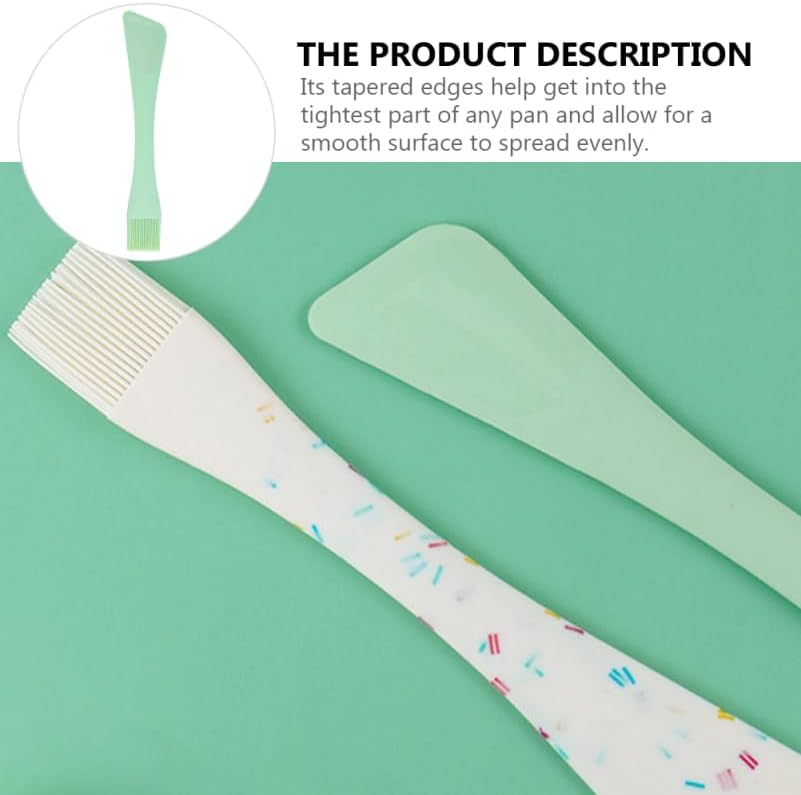Silicone Spatula with Brush 2-in-1 Baking Scraper for Spreading Jam Jelly Mayonnaise Mixing Batter Cooking and Dessert Making Easy to Clean Kitchen Utensil 10.35 in