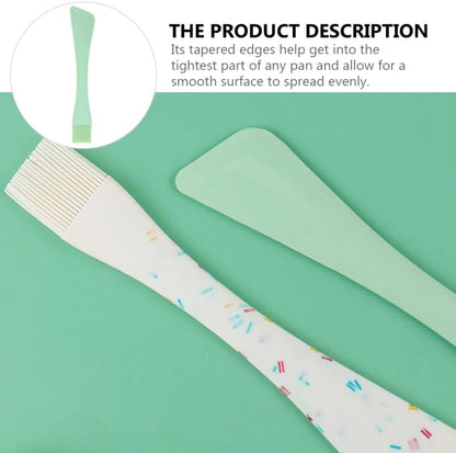 Silicone Spatula with Brush 2-in-1 Baking Scraper for Spreading Jam Jelly Mayonnaise Mixing Batter Cooking and Dessert Making Easy to Clean Kitchen Utensil 10.35 in