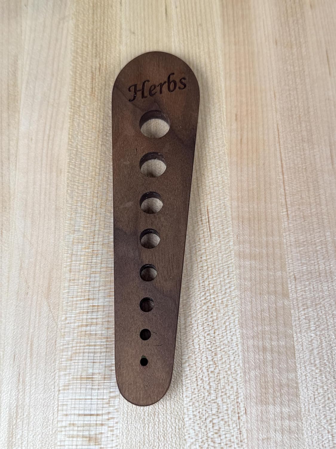 Herb Stripper Wooden Vegetable Leaf Remover Kitchen Tool Cooking Gifts for Chefs, Cooks and Gardeners (Walnut Wood) - Made in The USA