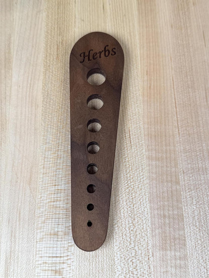 Herb Stripper Wooden Vegetable Leaf Remover Kitchen Tool Cooking Gifts for Chefs, Cooks and Gardeners (Walnut Wood) - Made in The USA