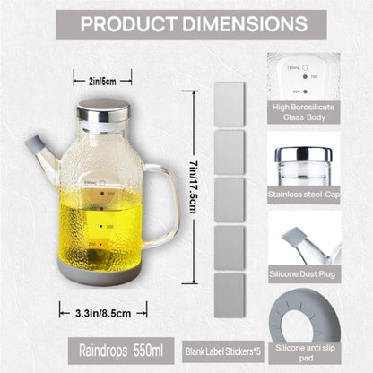 High Borosilicate Glass Oil Bottle,Olive Oil Dispenser for Kitchen | Leak Proof Oil Bottle,Olive Oil Dispenser, Soy Sauce Dispenser ,Vinegar Dispenser, Oil Container ,Oil Dispenser For Kitchen