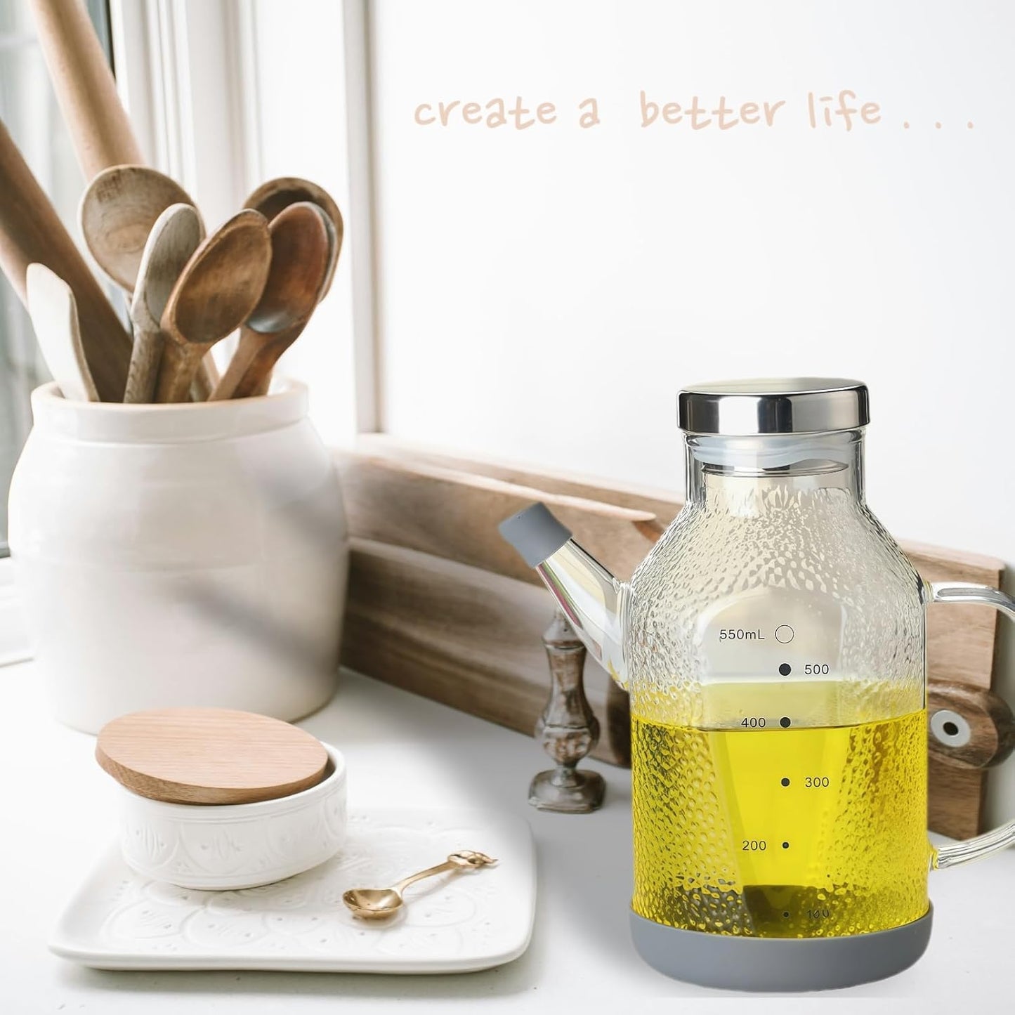 High Borosilicate Glass Oil Bottle,Olive Oil Dispenser for Kitchen | Leak Proof Oil Bottle,Olive Oil Dispenser, Soy Sauce Dispenser ,Vinegar Dispenser, Oil Container ,Oil Dispenser For Kitchen
