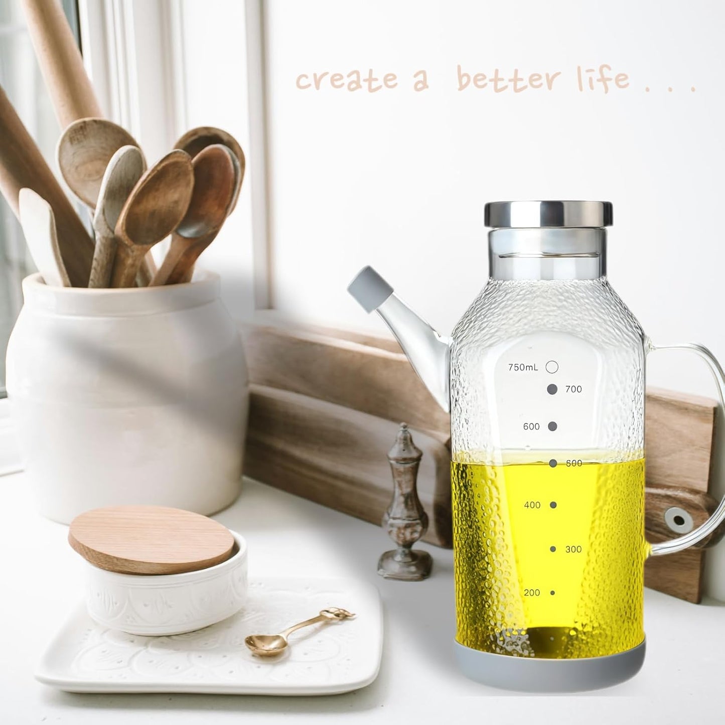 High Borosilicate Glass Oil Bottle,Olive Oil Dispenser for Kitchen | Leak Proof Oil Bottle,Olive Oil Dispenser, Soy Sauce Dispenser ,Vinegar Dispenser, Oil Container ,Oil Dispenser For Kitchen
