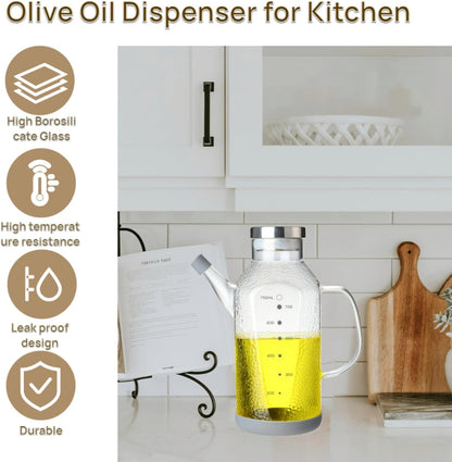 High Borosilicate Glass Oil Bottle,Olive Oil Dispenser for Kitchen | Leak Proof Oil Bottle,Olive Oil Dispenser, Soy Sauce Dispenser ,Vinegar Dispenser, Oil Container ,Oil Dispenser For Kitchen