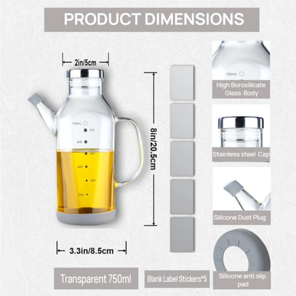 High Borosilicate Glass Oil Bottle,Olive Oil Dispenser for Kitchen | Leak Proof Oil Bottle,Olive Oil Dispenser, Soy Sauce Dispenser ,Vinegar Dispenser, Oil Container ,Oil Dispenser For Kitchen