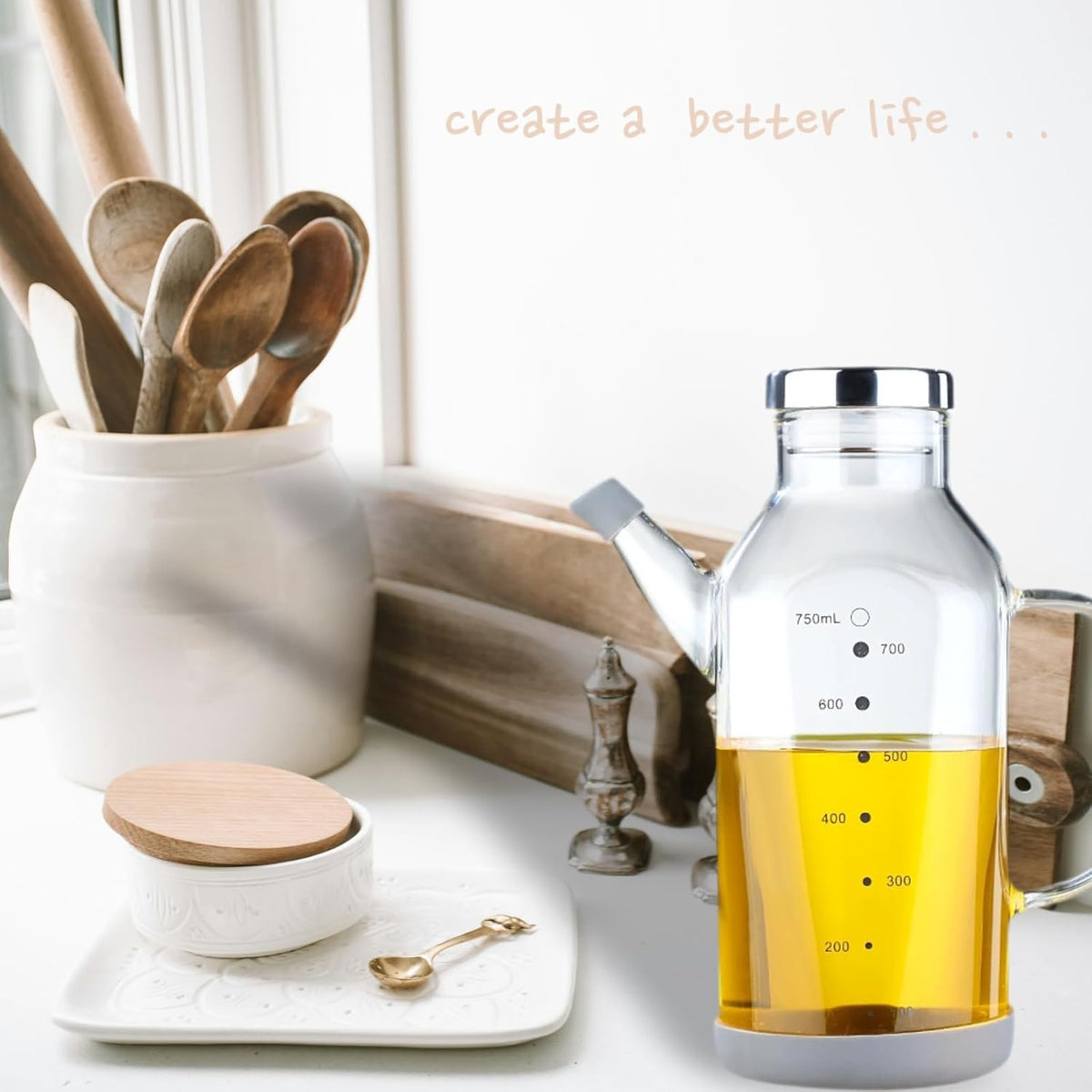 High Borosilicate Glass Oil Bottle,Olive Oil Dispenser for Kitchen | Leak Proof Oil Bottle,Olive Oil Dispenser, Soy Sauce Dispenser ,Vinegar Dispenser, Oil Container ,Oil Dispenser For Kitchen