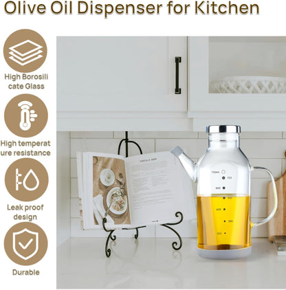 High Borosilicate Glass Oil Bottle,Olive Oil Dispenser for Kitchen | Leak Proof Oil Bottle,Olive Oil Dispenser, Soy Sauce Dispenser ,Vinegar Dispenser, Oil Container ,Oil Dispenser For Kitchen