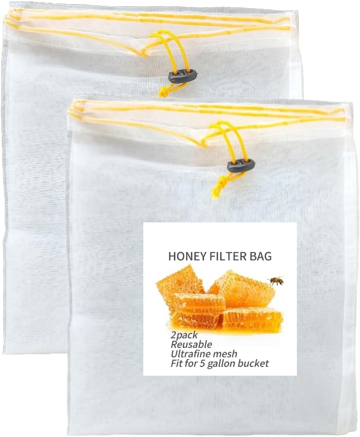Honey Filter, 5 Gallon Ultrafine mesh Honey Filter Bags 2 PCS