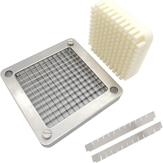 1/4" Replacement Chopper Blade, 440C Stainless Steel Blade for Commercial Vegetable Dicer Fruit Cutter, Interchangeable Blade&Pusher Block Set