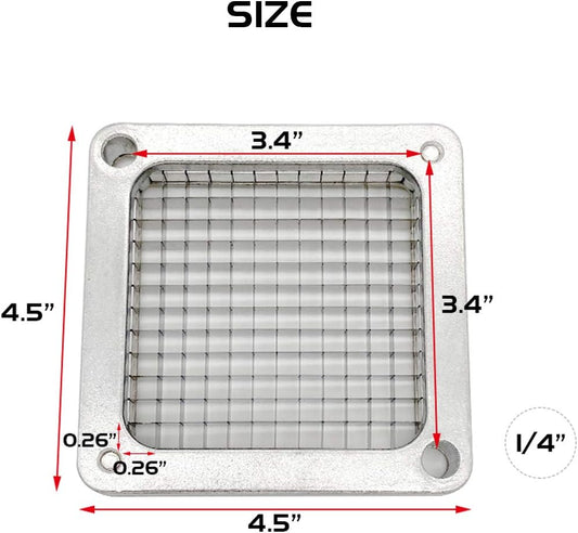 1/4" Replacement Chopper Blade, 440C Stainless Steel Blade for Commercial Vegetable Dicer Fruit Cutter, Interchangeable Blade&Pusher Block Set