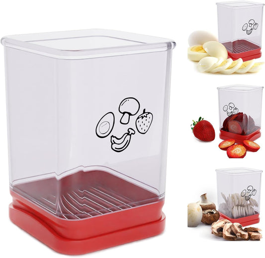 Fruit Slicer Cup, Speed Cutter for Strawberry Banana Grape Boiled Egg,1PCS | Stainless Steel Vegetable Cutting Tool Portable Slicing Kitchen Gadget