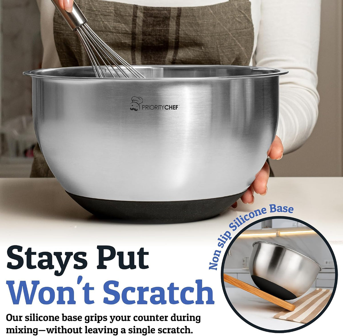 28pc Stainless Steel Mixing Bowls with Lids Set, 1.5-5 Qt, Black