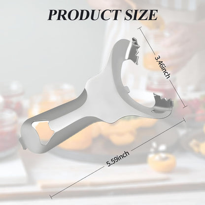 Mason Jar Opener, Multi-Functional Stainless Steel Lid Remover Without Lid Dents or Damage, Canning Jar Opener Tool for Mason Jars, Bottles & Cans, Ergonomic Design for Easy Use by All Ages