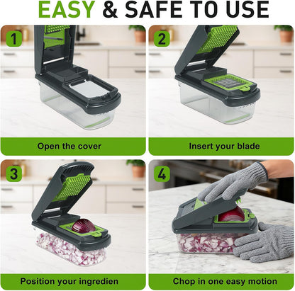 Adjustable Steel Mandoline Slicer Veggie Fruit Kitchen Prep Cutter | Sharp adjustable steel blades, compact structure, quick cleanup, ideal for potato, carrot, onion daily meal prep