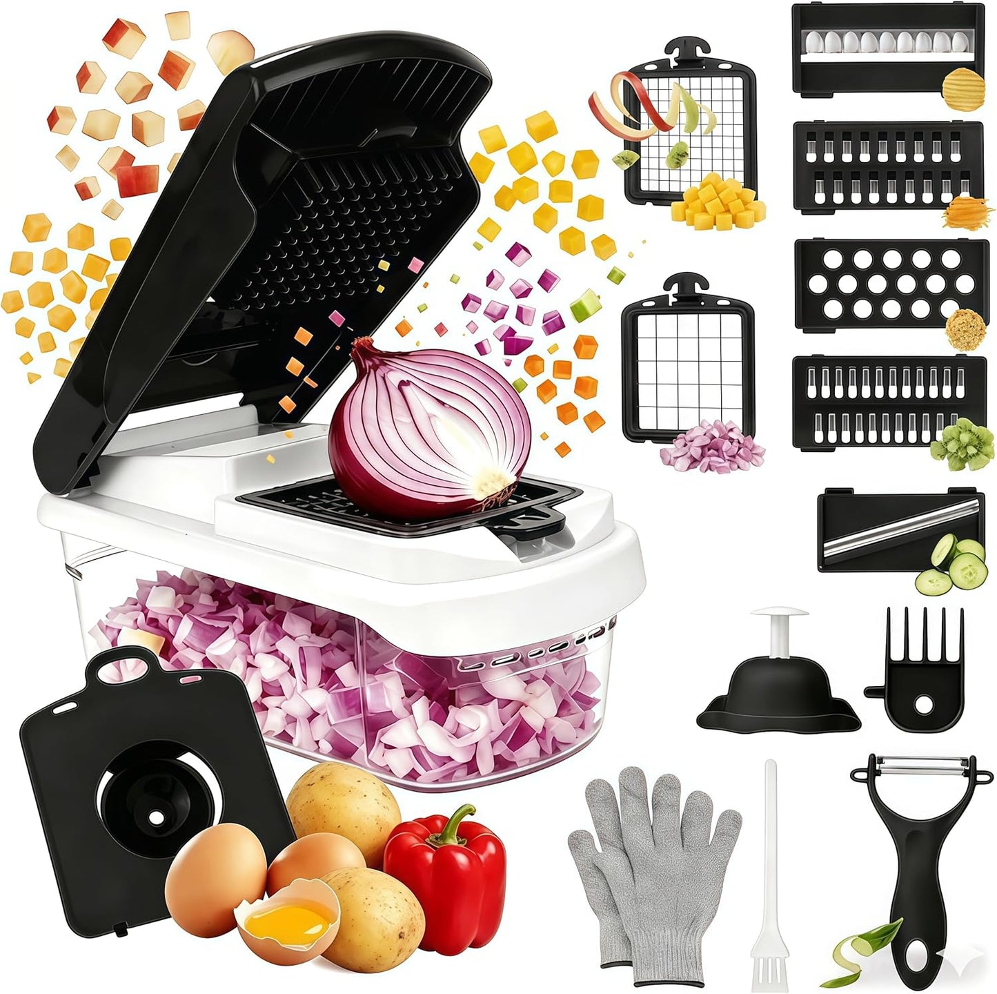 Adjustable Steel Mandoline Slicer Veggie Fruit Kitchen Prep Cutter | Sharp adjustable steel blades, compact structure, quick cleanup, ideal for potato, carrot, onion daily meal prep